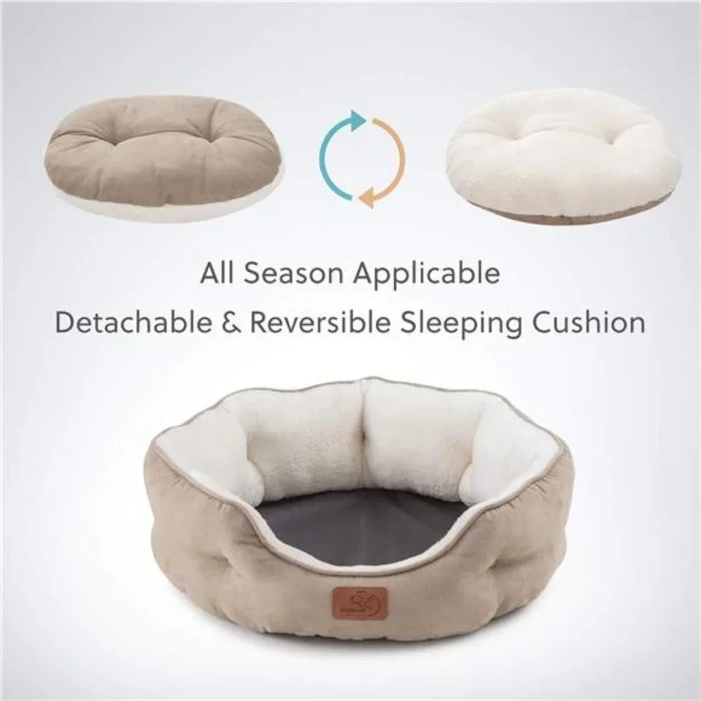 Dog Beds for Small Dogs - Round Cat Beds for Indoor Cats, Washable Pet Bed